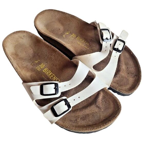 Birkenstock Ibiza White Birko-Flor Slide Slip On Sandals Womans Size 36 - Picture 1 of 5